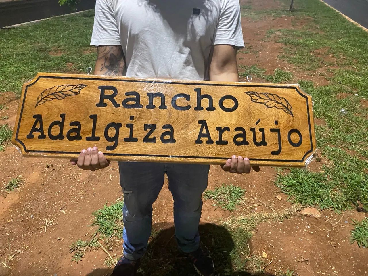 Placa de madeira para rancho 