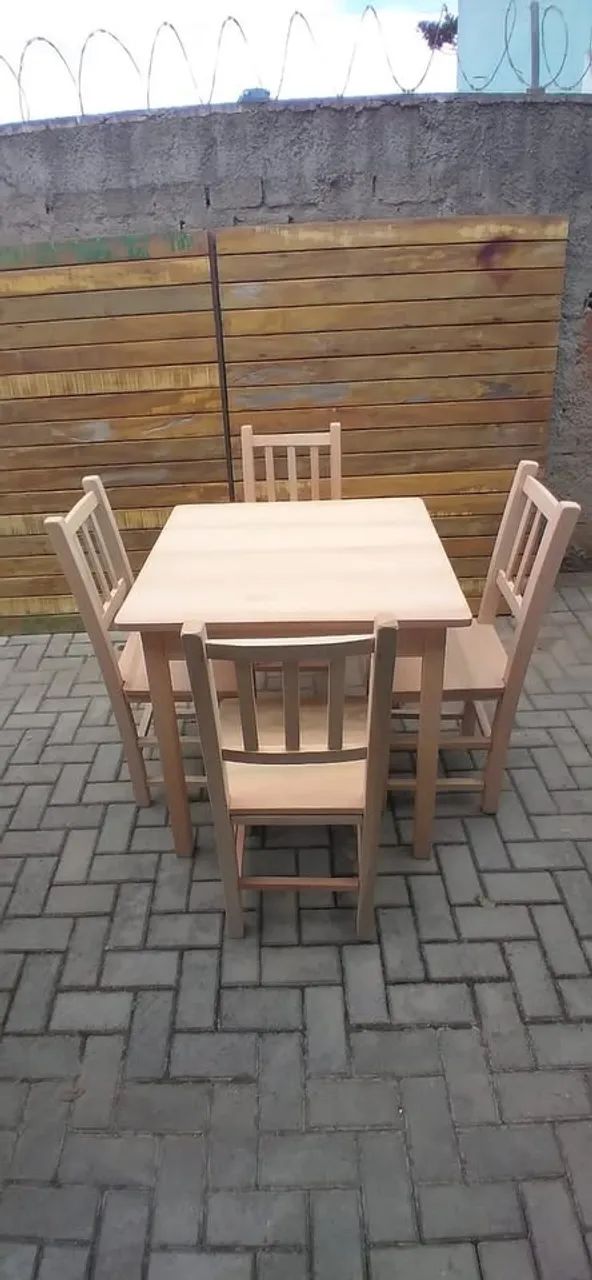 Mesa Eucalipto + 4 Cadeiras Cru - Foto 5