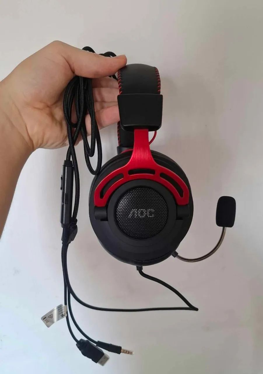 Headset AOC GH210, Driver 50mm, Microfone Removível, Cabo USB-A/P2 e Adaptadores - GAMER - Foto 2