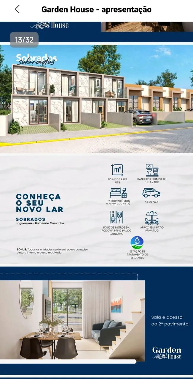 Sobrado para venda com 60 metros quadrados com 2 quartos em Camacho - Jaguaruna - SC - Foto 3