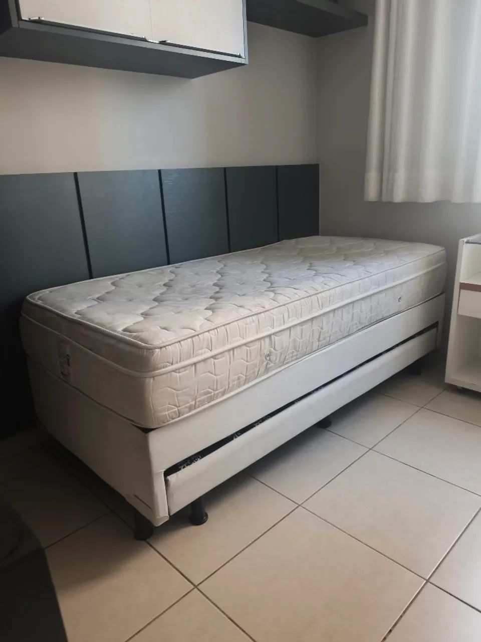  Cama box com cama auxiliar+colchão master springs solteiro Ortobom 