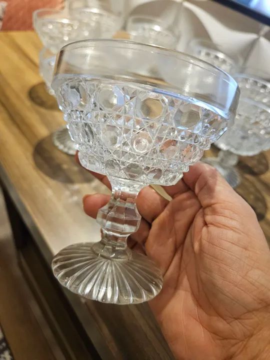 Jogo taca em vidro antiga 