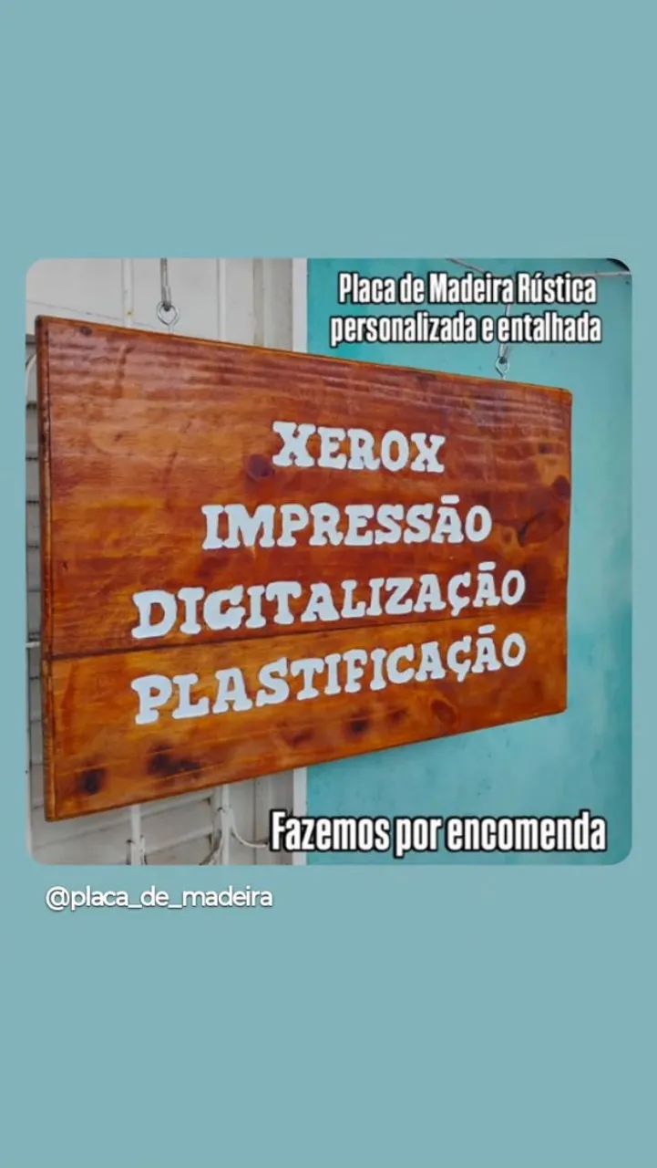 Placa de Madeira Rústica Personalizada Dupla Face - Foto 4