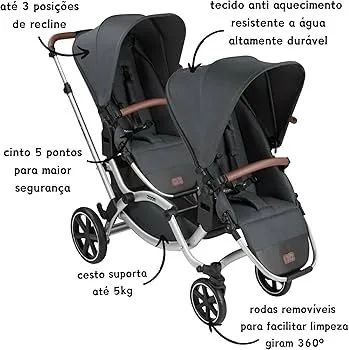 Carrinho de bebe duplo (gêmeos) ABC Design