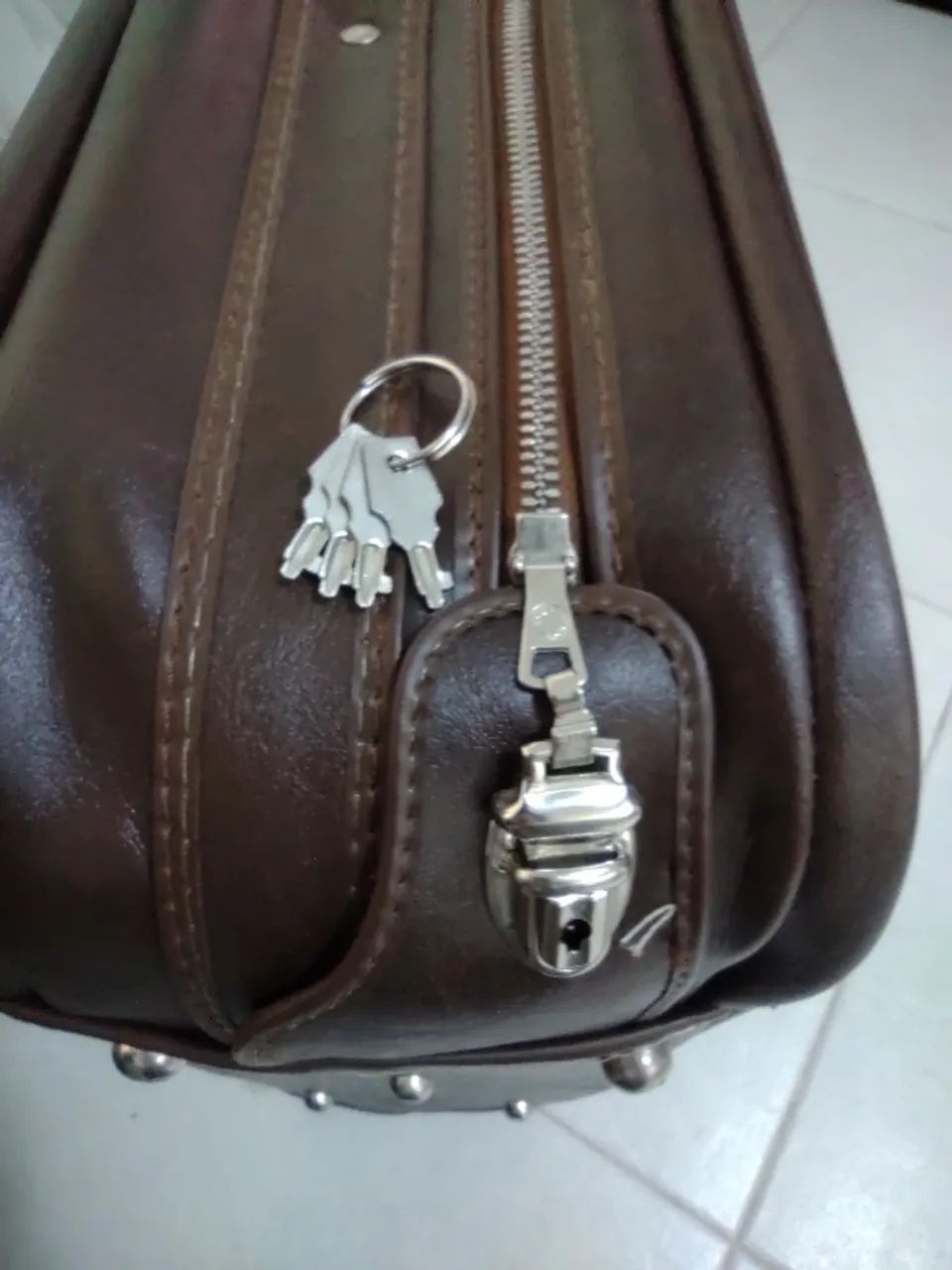 Conjunto de Malas de Couro Vintage (década de 70) - Foto 4