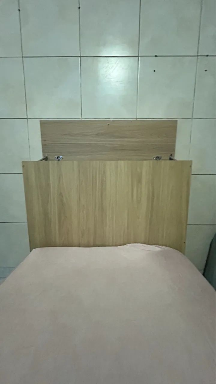 Cama de solteiro e baú em MDF + colchão  - Foto 4