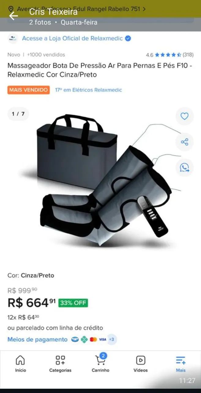 Massageador Bota de pressão de ar
