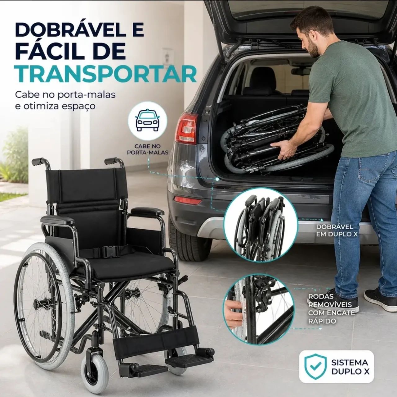 Cadeira de rodas nova nunca usada preço pra vender rápido - Foto 2