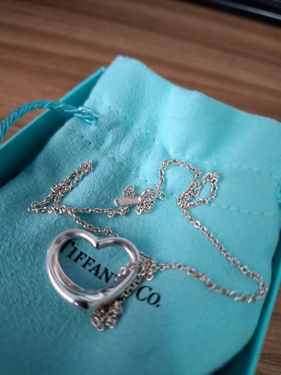 Colar Tiffany Pingente Open Heart 22mm com corrente de 40cm - Foto 4