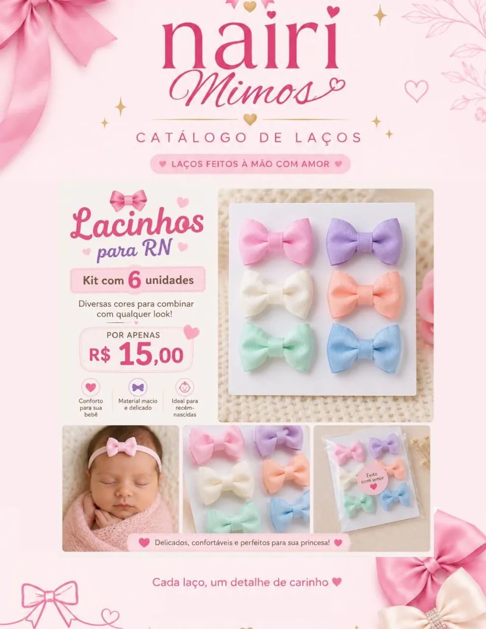 Faixinhas e lacinhos para bebê  - Foto 2