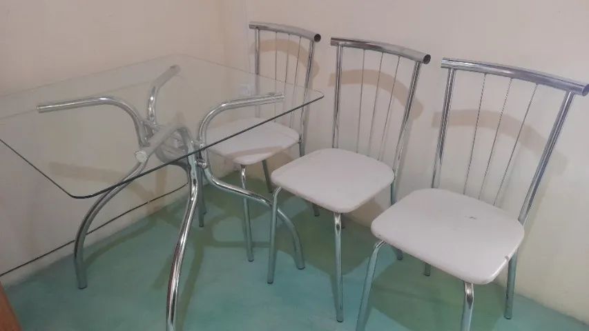 Mesa de Vidro em Alumínio 