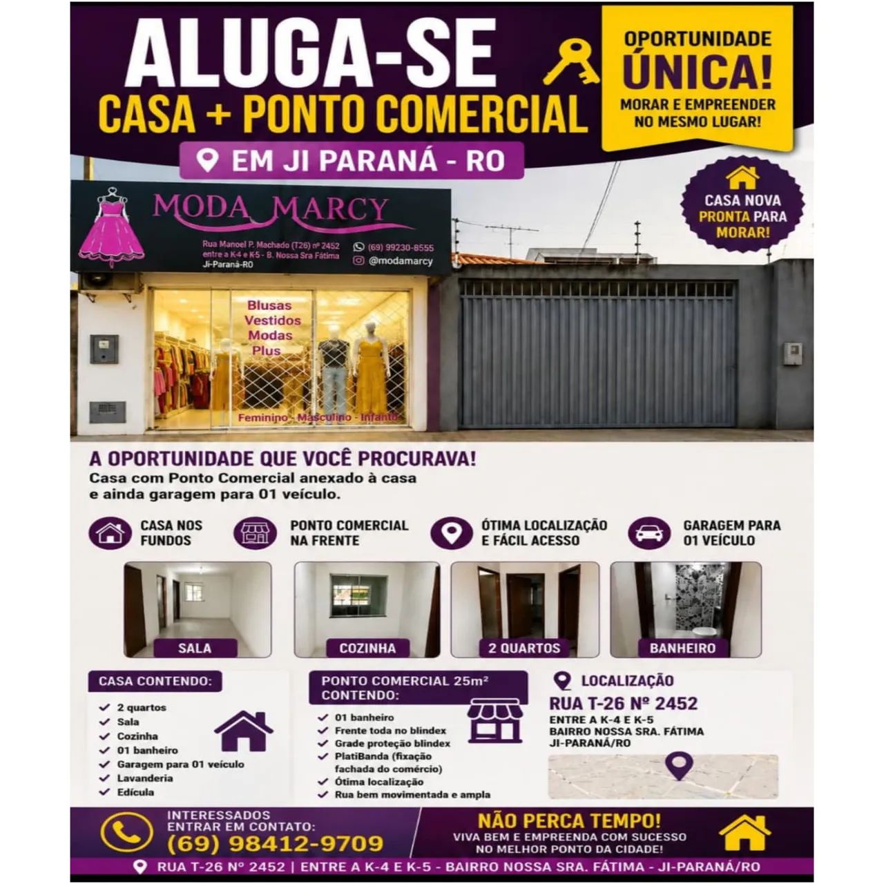 Aluga-se casa C/ Ponto Comercial 