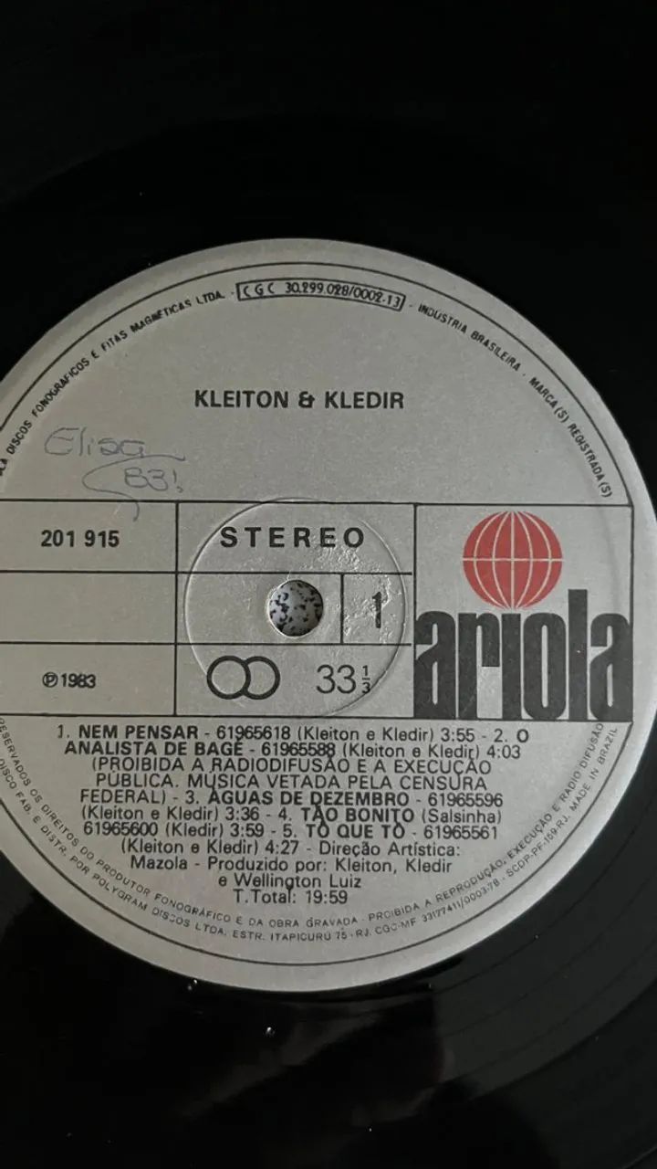 LP Vinil Kleiton e Kledir (1983) - Foto 5