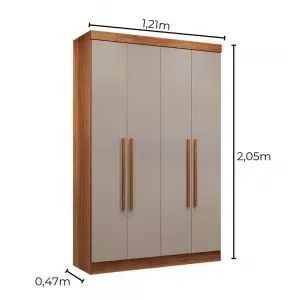 Guarda roupa de solteiro recife com 4 portas e 2 gavetas - Foto 4