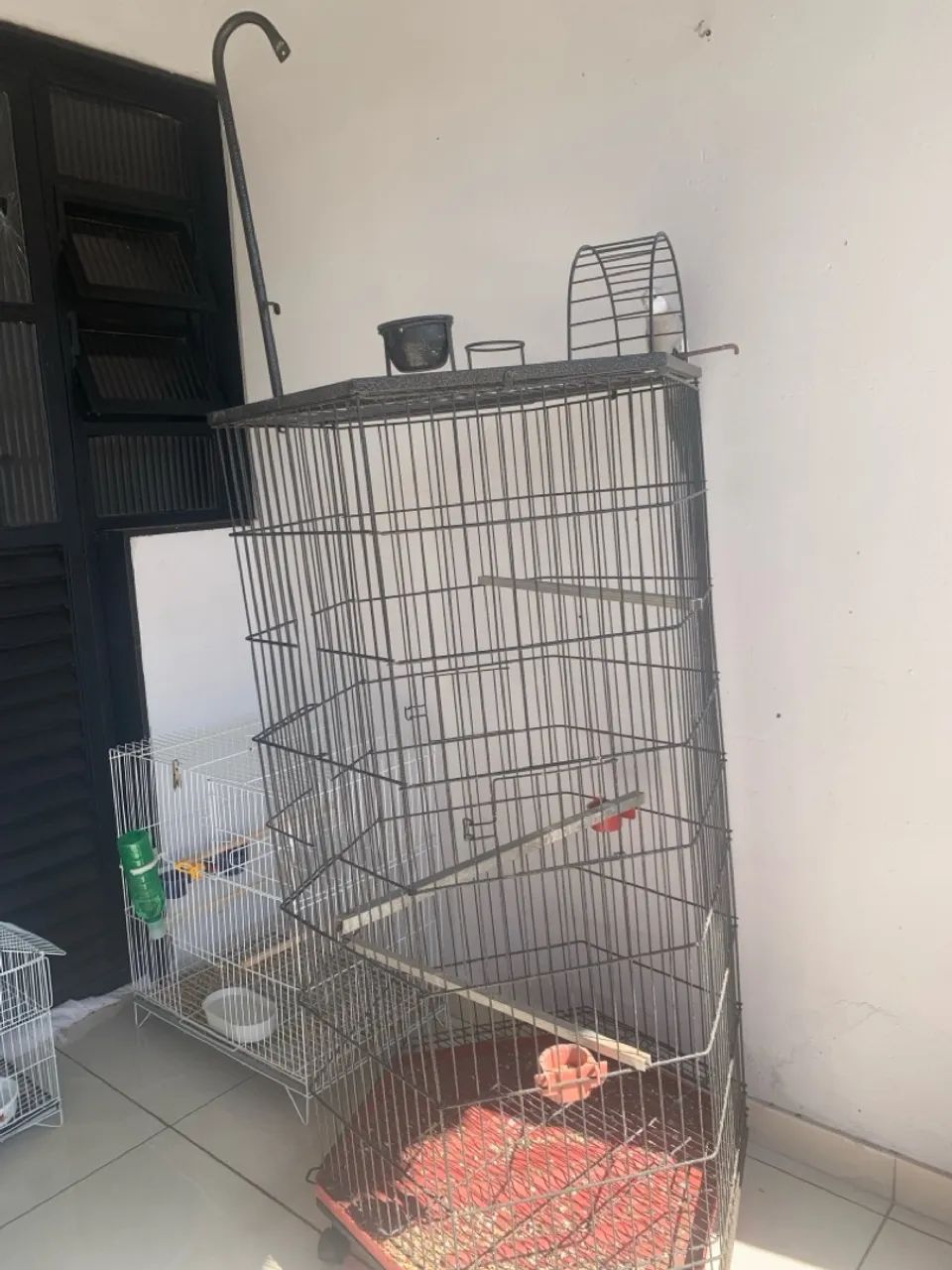 Gaiola grande redonda pássaro 