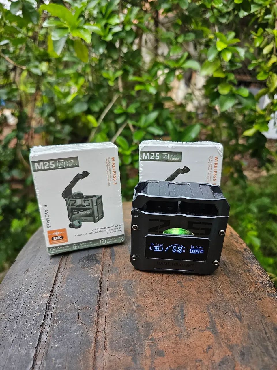 Fone Bluetooth M25 TWS Gamer - Display LED + Grave Forte