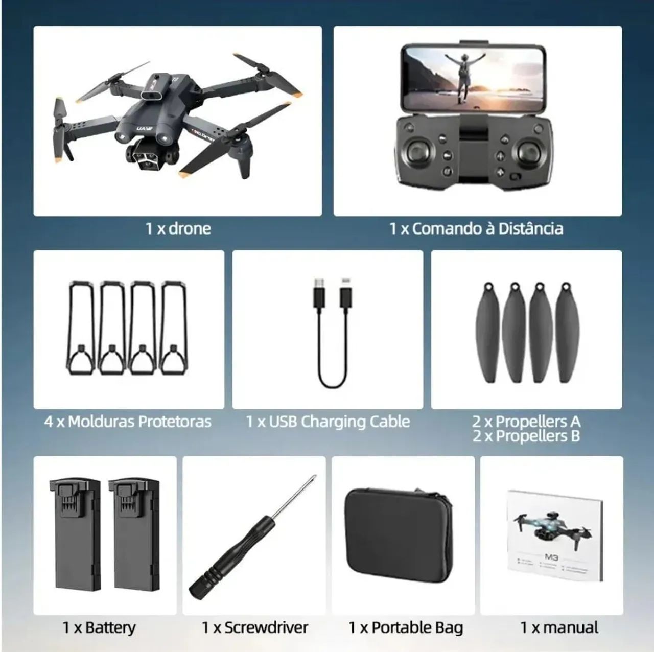 DLI DRONE M3 QUADCOPTER DOBRÁVEL - Foto 4