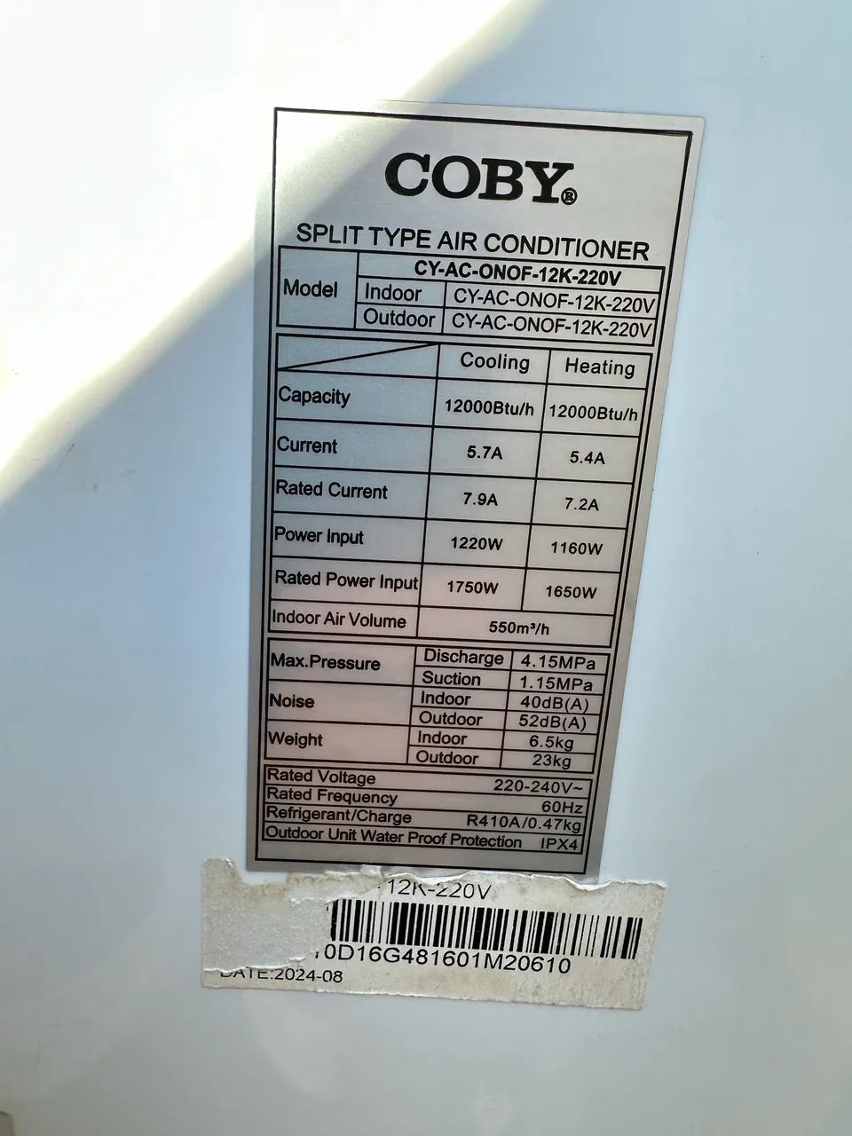 Ar condicionado COBY 12k BTU 220V - Foto 3
