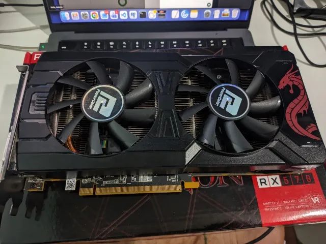 Placa de Vídeo RX570 4gb DDR5 - PowerColor - Foto 2