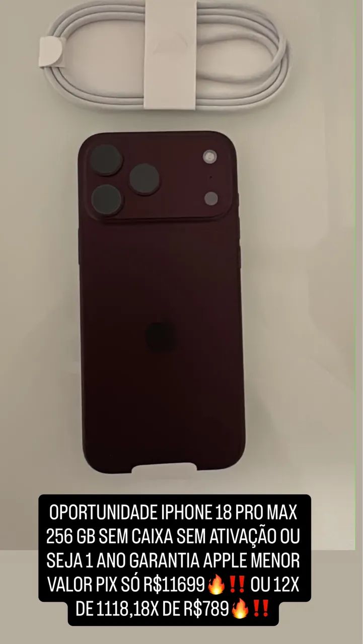 IPhone 18 pro max novo sem ativação 