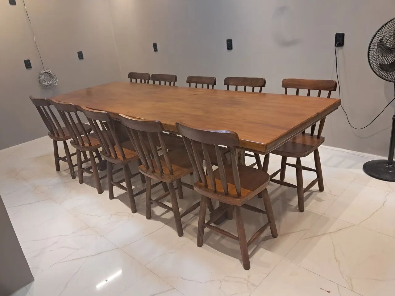 Mesa rustica jantar c9m 10 cadeiras.  - Foto 2