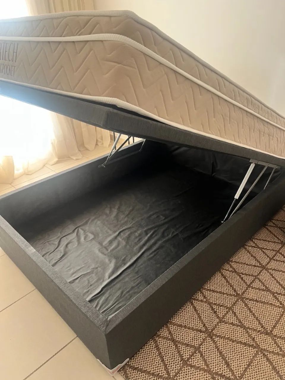 CAMA CASAL: COLCHÃO ORTOBOM COM BASE BAU