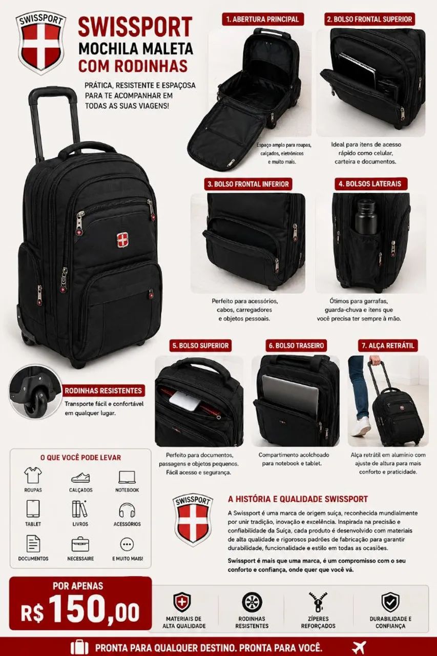 Mochila Executiva Swissport - Foto 3