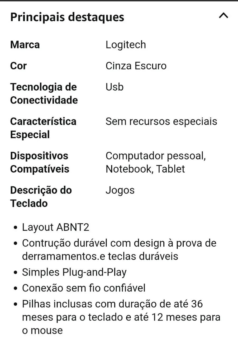 Teclado e Mouse sem fio Logitech MK235 - Foto 5
