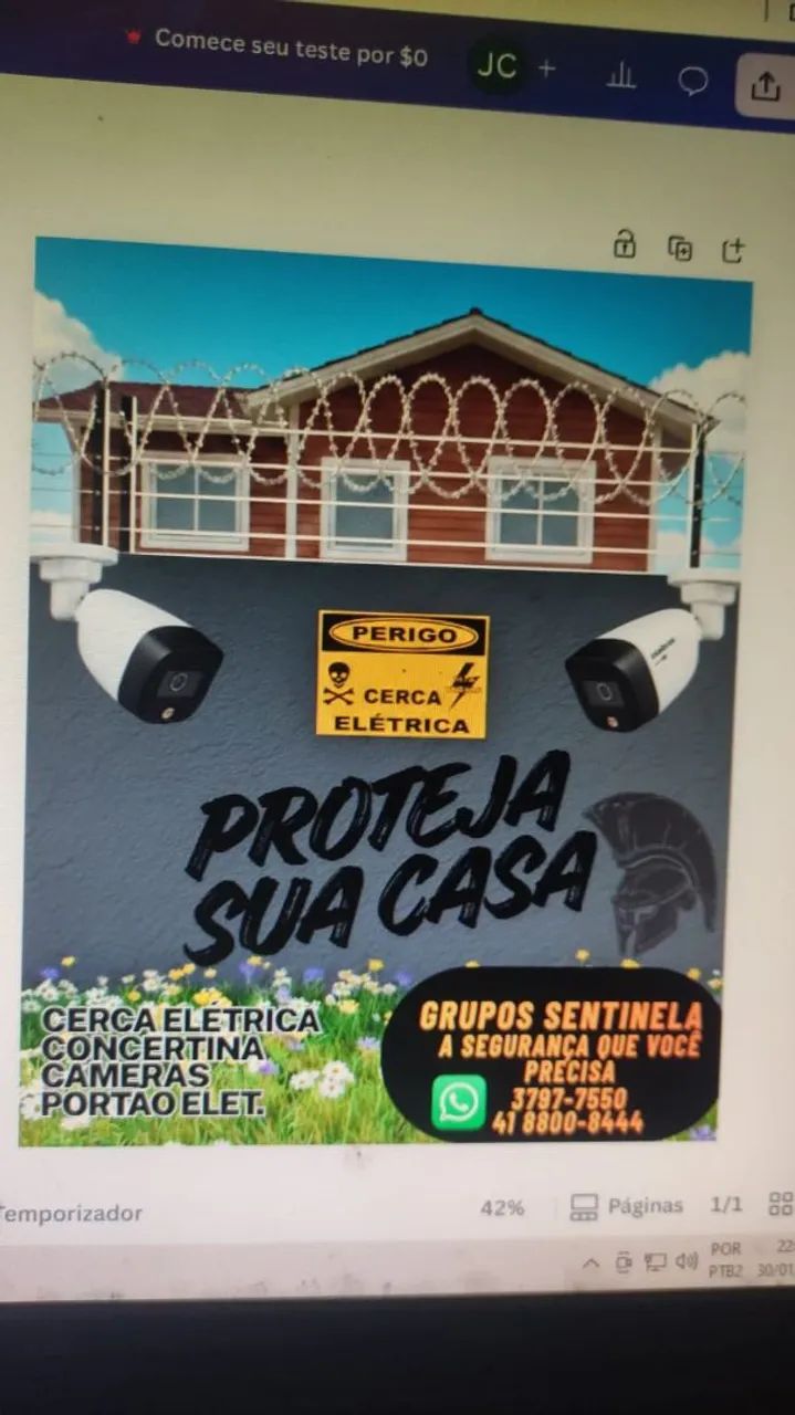Cerca elétrica, concertinas,motor de portão...
