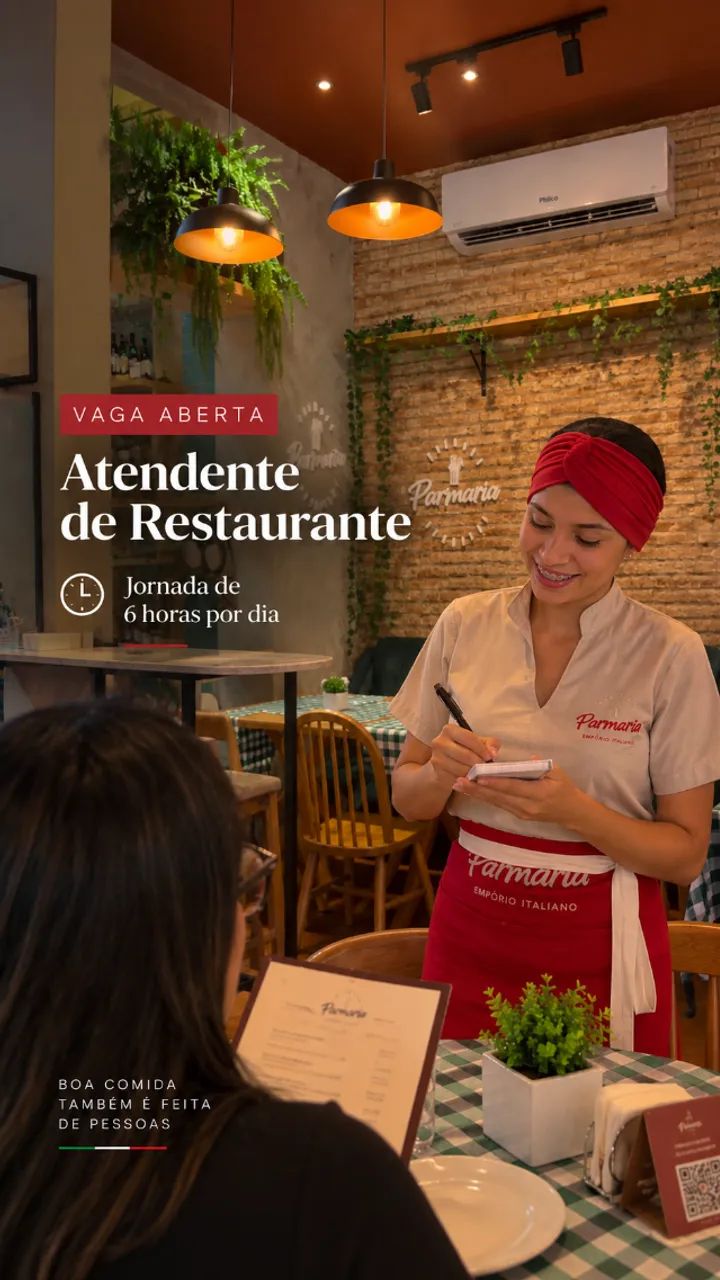 Vaga para Atendente de Restaurante 