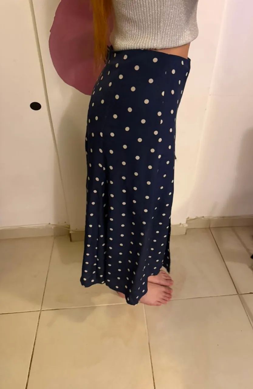 Saia Le Lis Blanc Azul com Bolinhas 38 - Foto 3