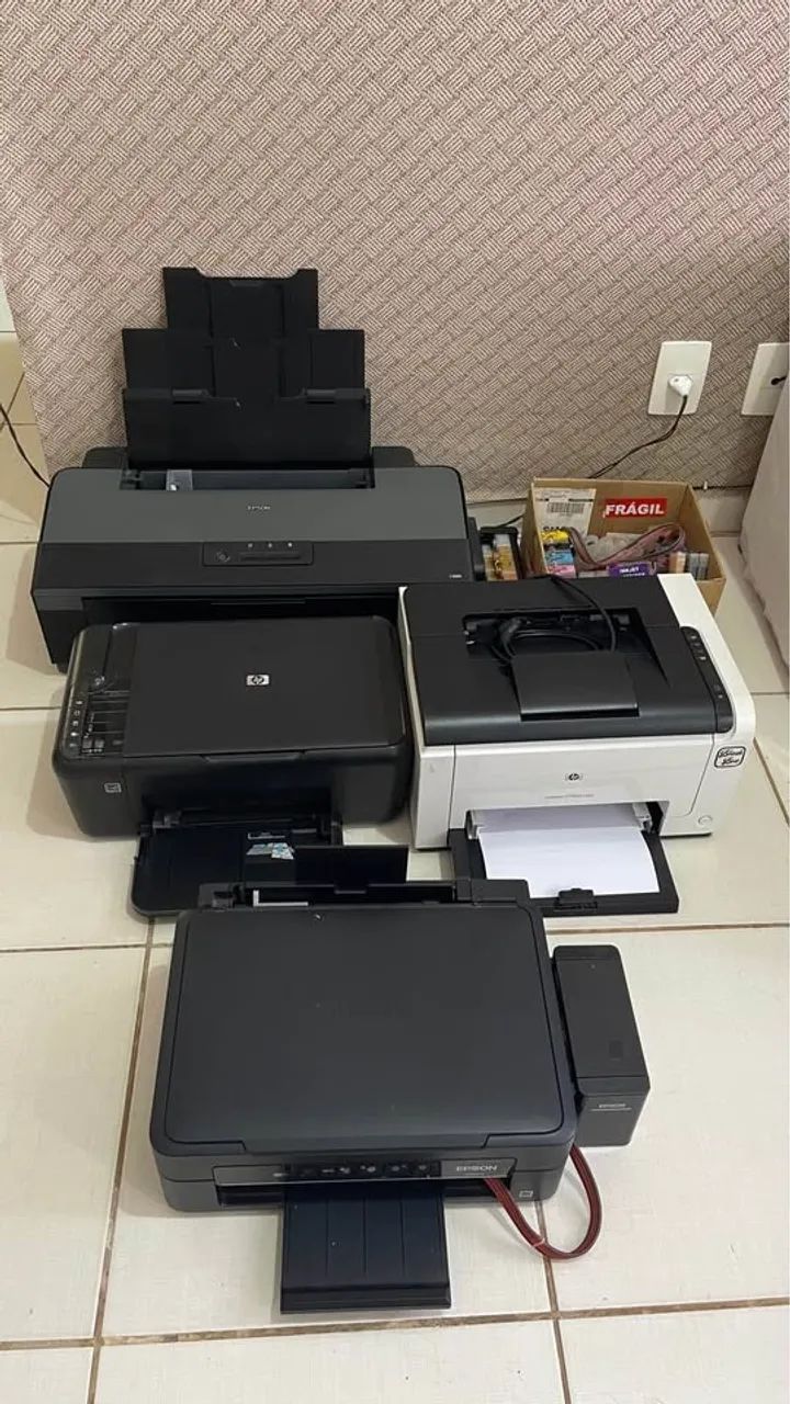 Lote de 4 impressoras Epson e HP