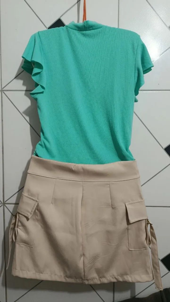 Saia cargo + Blusa verde - Foto 4