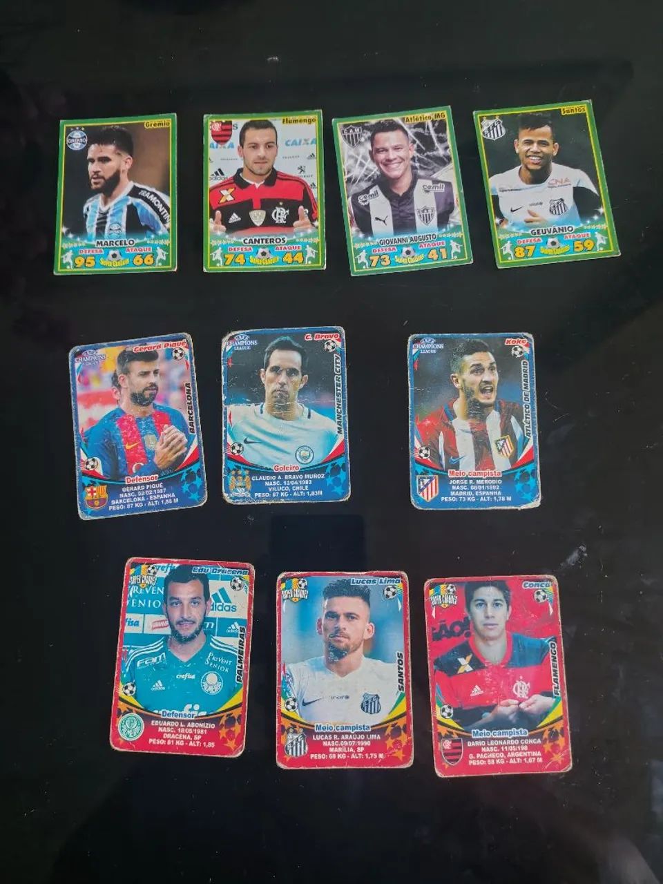 Lote cards futebol super craques e UEFA Champions 