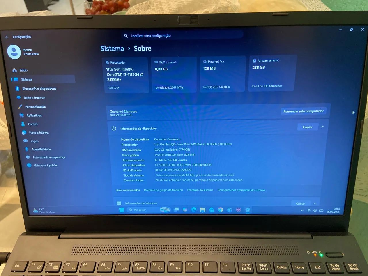 Notebook Vaio Fe 15 