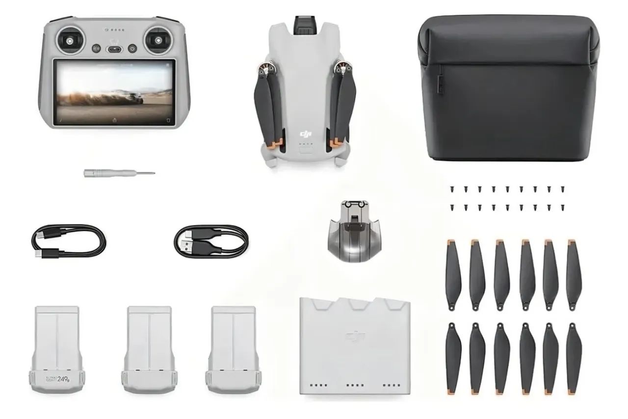 Drone Dji Mini 3 Combo Fly More Rc, 3 Baterias 4k Gl Cor Cinza