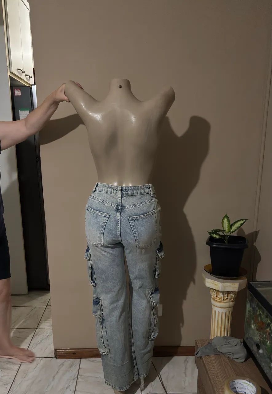 Calça cargo Jeans tamanho 36 - Foto 3