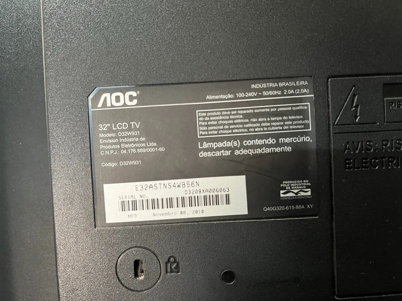 TV LCD AOC de 32 Polegadas com Defeito  - Foto 4