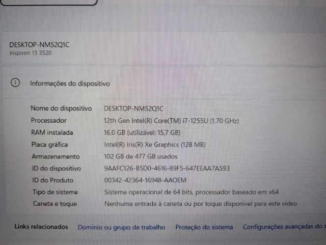 Notebook Dell Inspiron 3520 - i7 12gen 16RAM 512gb - Foto 5