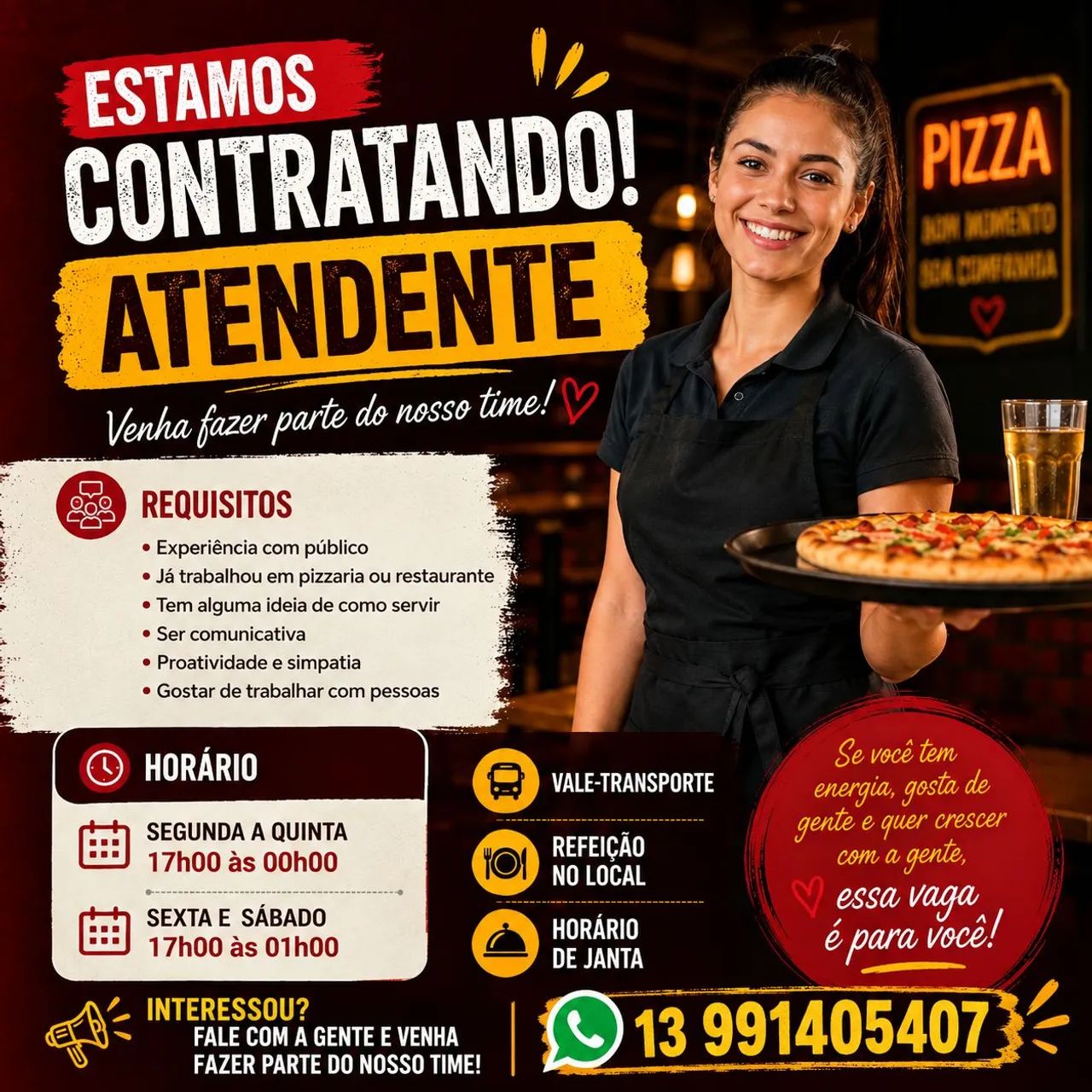 Vaga para atendente 