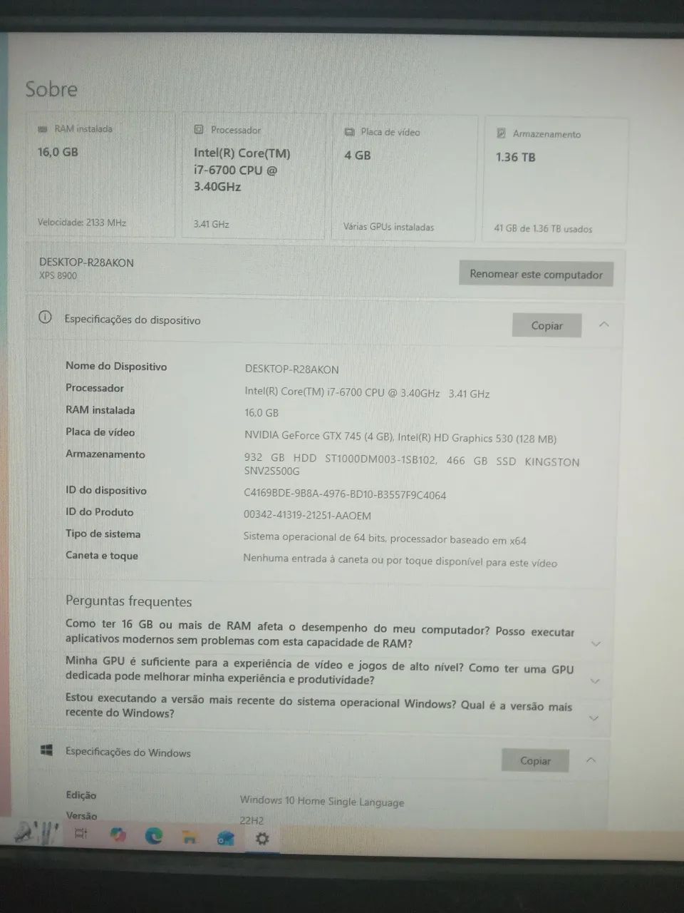 PC Dell XPS 8900 - Foto 4