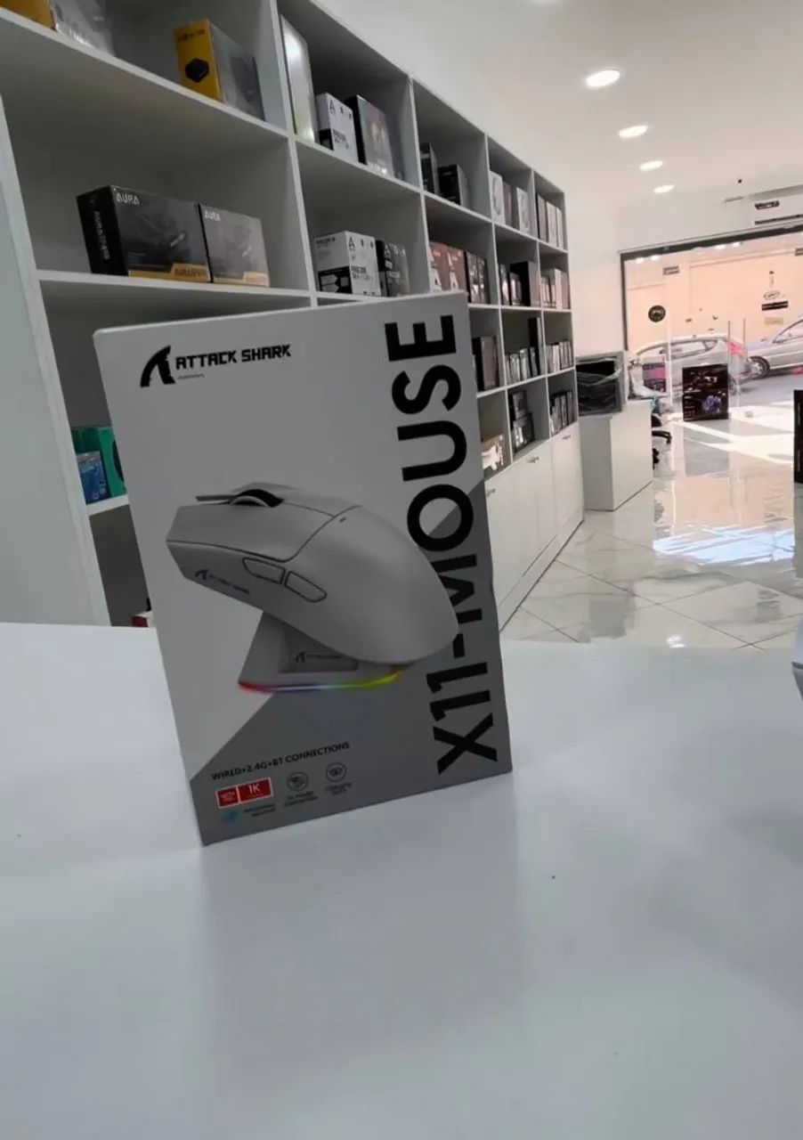 Mouse Gamer Attack Shark X11 Sem Fio com Dock RGB - Foto 3