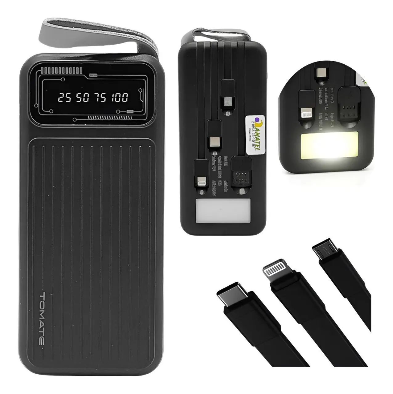 Power Bank Portátil 10000mah Com Lanterna Para Android e IOS  - Foto 2
