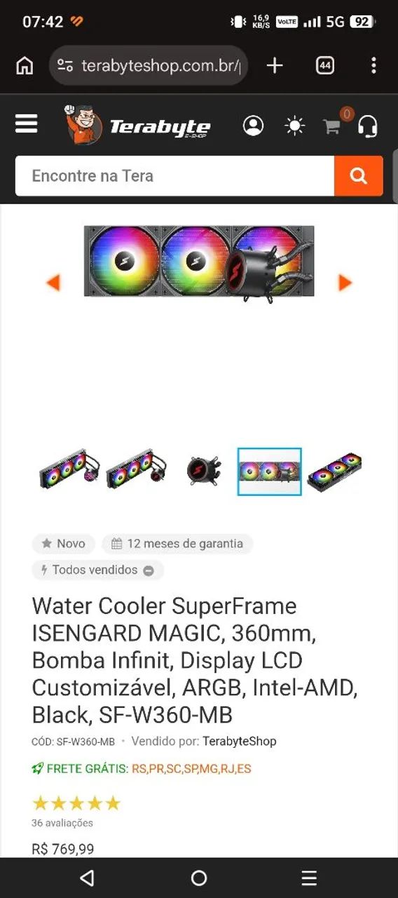 Water Cooler SuperFrame ISENGARD MAGIC, 360mm - Foto 2