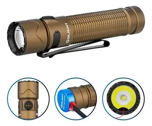 Lanterna Olight Warrior Mini 2 Cor da lanterna Desert tan Cor da luz Led Branco