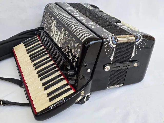 Acordeon 120 Baixos Mengascini Polifônica "Já Eletrificada" - Foto 3