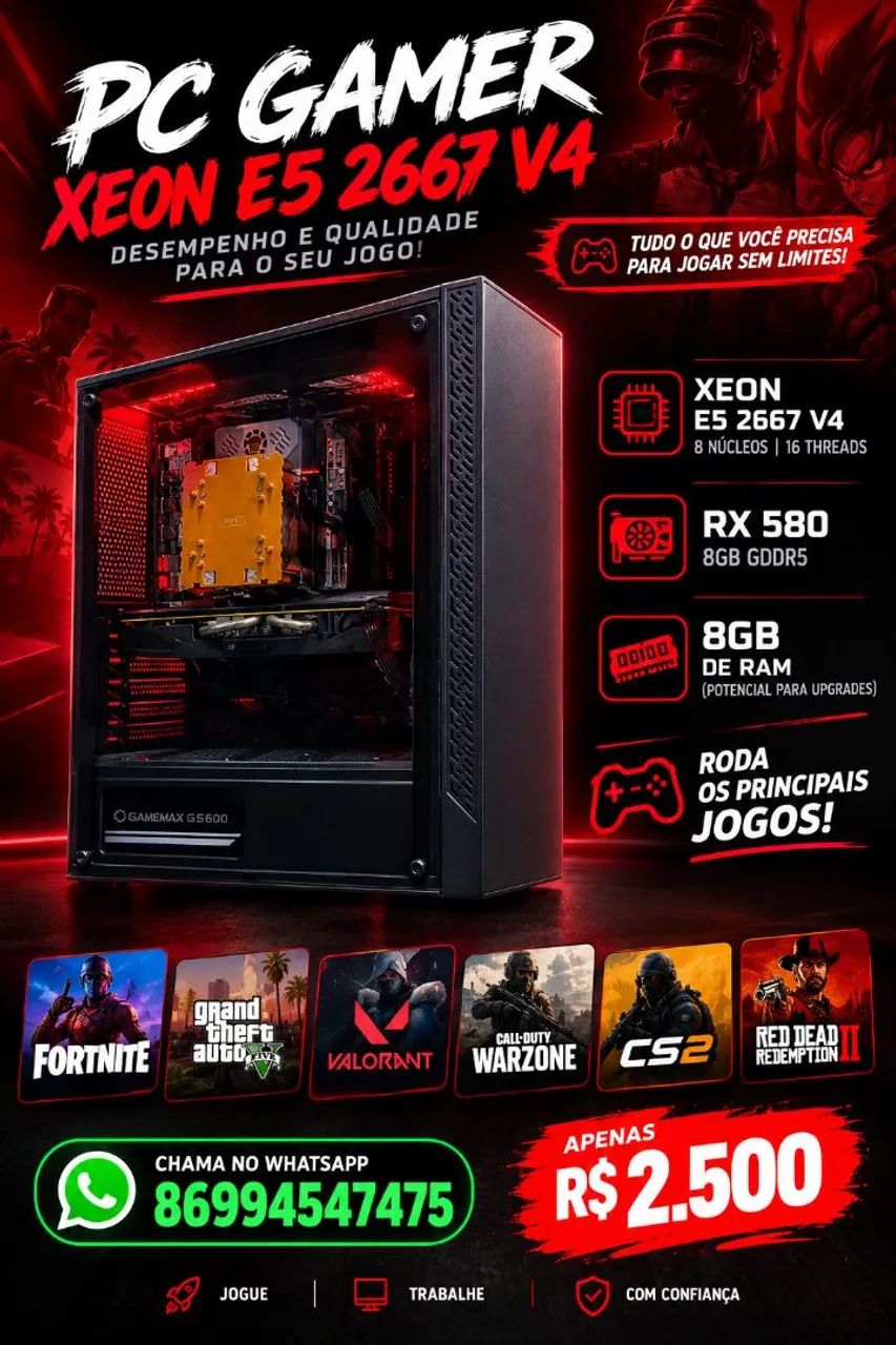 COMPUTADOR PARA JOGOS E ESTUDO!