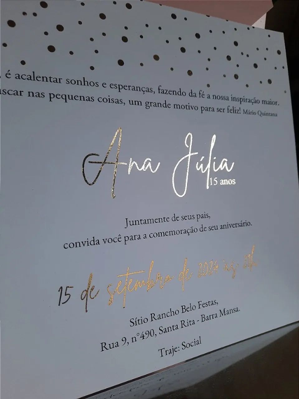 Convite de 15 anos com envelope - Foto 3