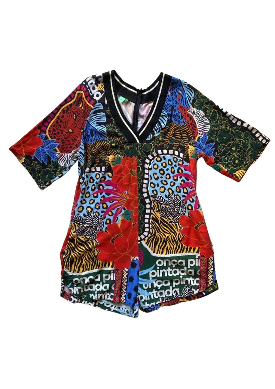 Macaquinho Farm estampado mix selvagem