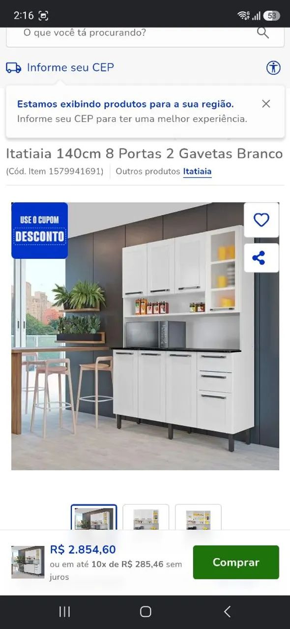 Vende-se armário 8 portas, de aço,  Itatiaia (novo)